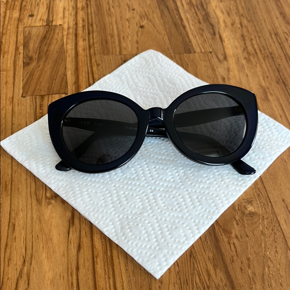 SEE Navy Blue Cat-Eye Sunglasses